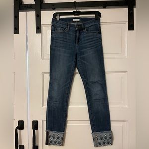 Loft jeans with beautiful embroidered detail at cuff